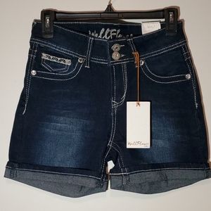 Wallflower Luxe Dark Midi Jean Shorts